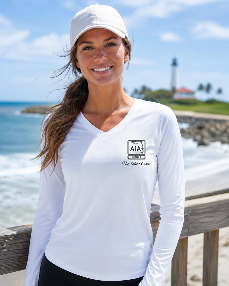 Jupiter women's long sleeve V neck