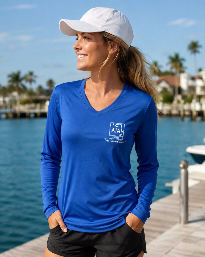 Jupiter women's long sleeve V neck