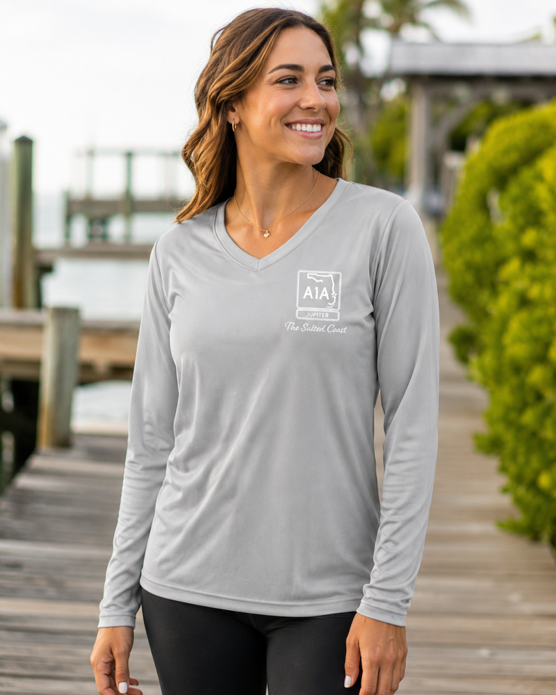 Jupiter women's long sleeve V neck
