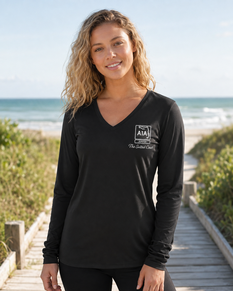 Jupiter women's long sleeve V neck
