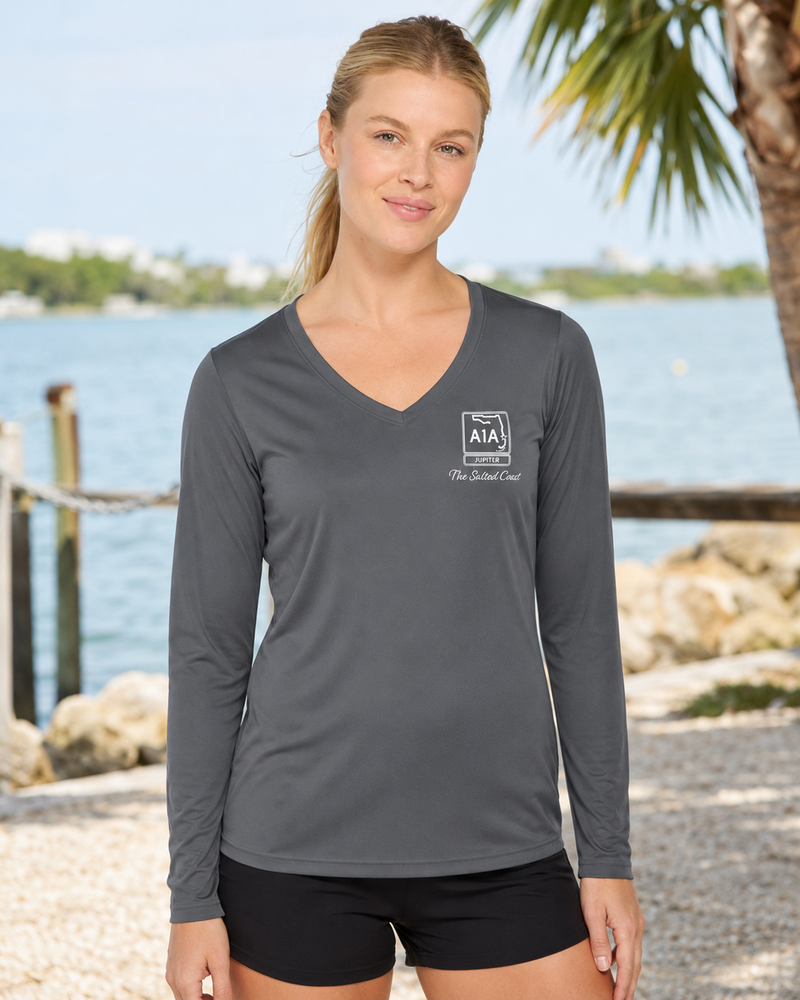 Jupiter women's long sleeve V neck