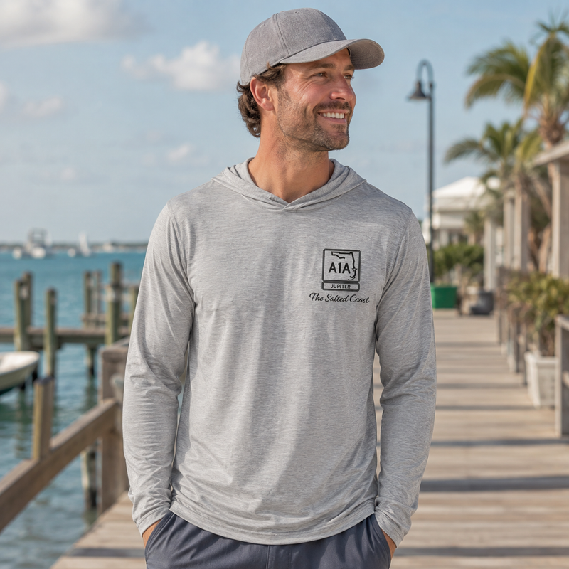 Mens long sleeve  hoodie - tri-blend
