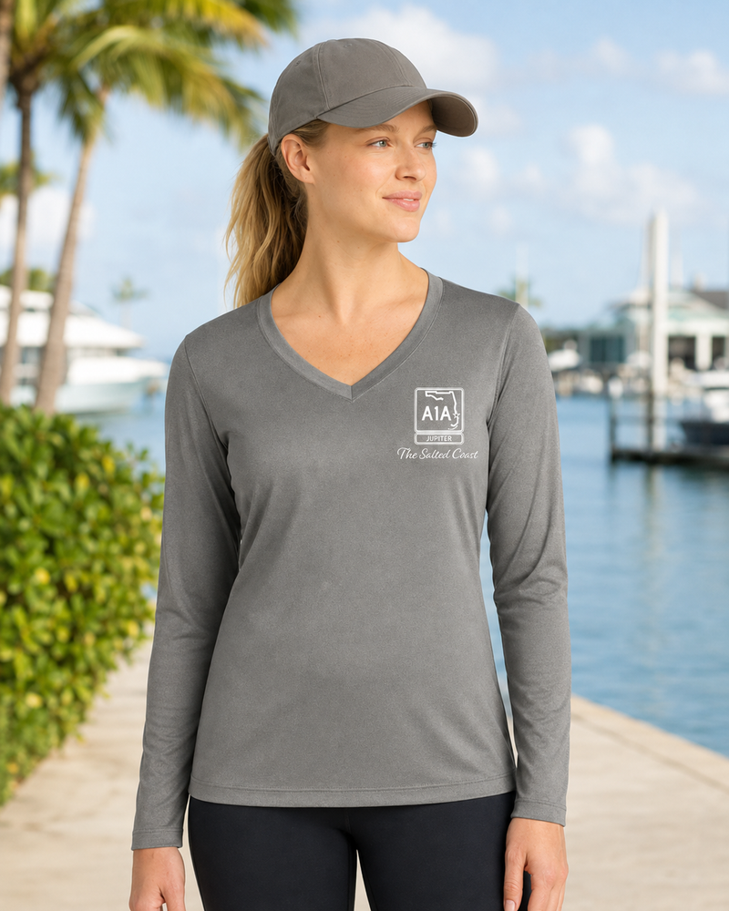 Jupiter women's long sleeve V neck